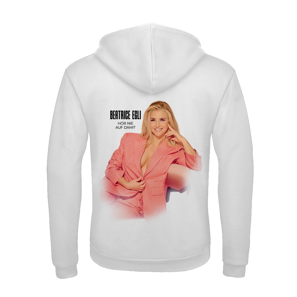 Hoodie „Hör nie auf damit“ in Weiß