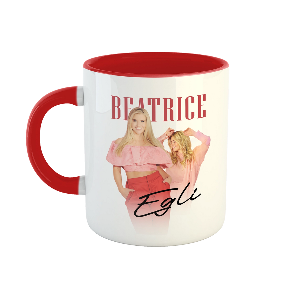 Tasse "Collage II" Weiss -Rot