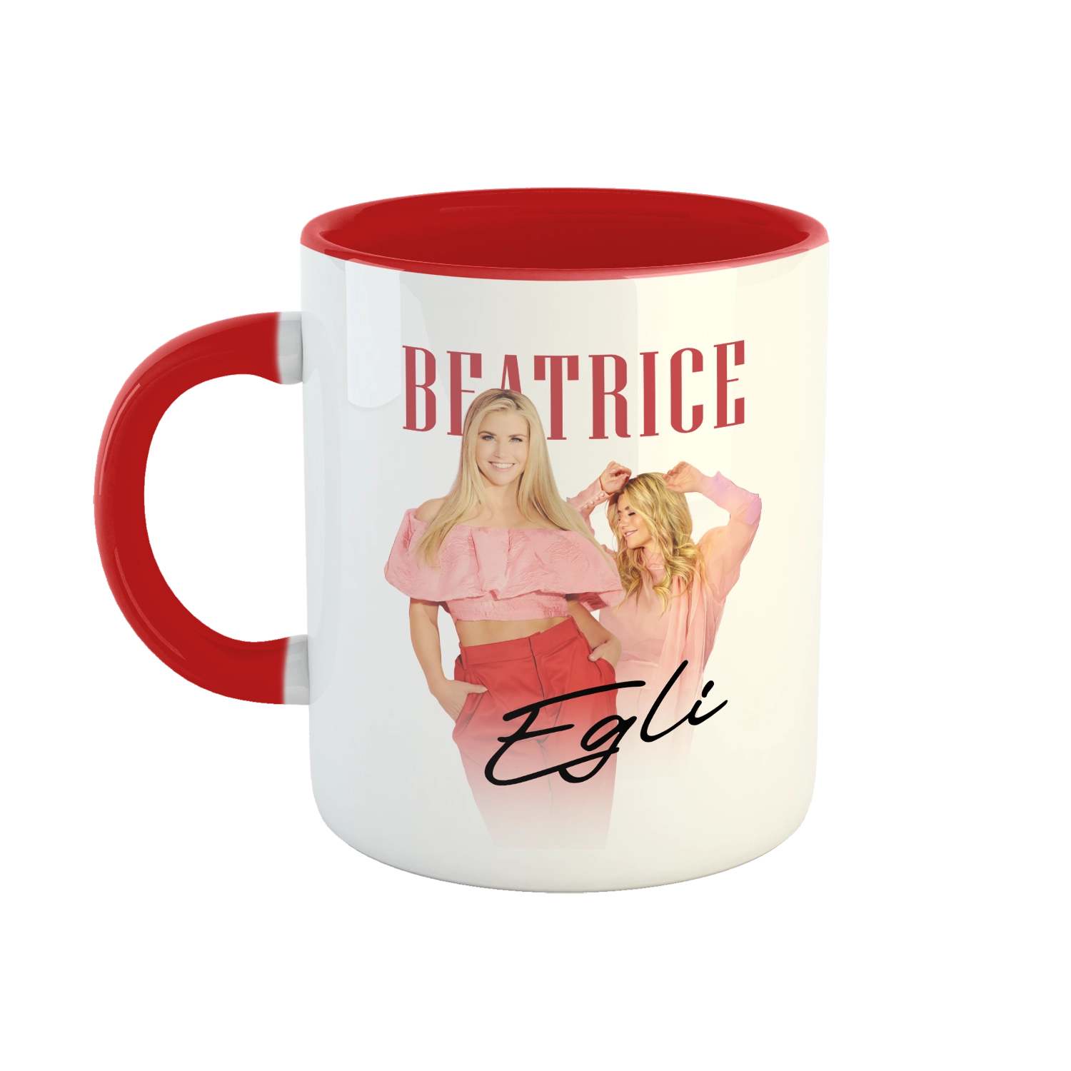 Tasse "Collage II" Weiss -Rot