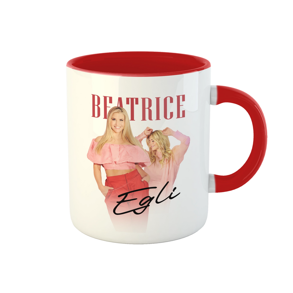 Tasse "Collage II" Weiss -Rot