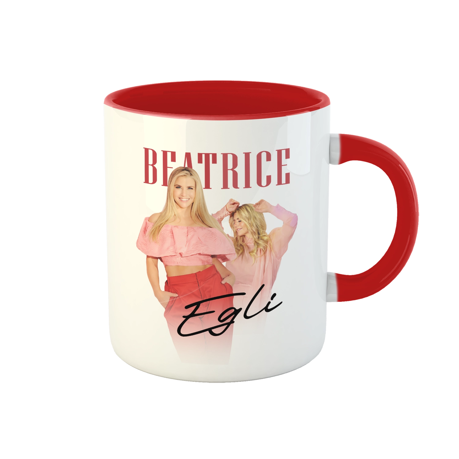 Tasse "Collage II" Weiss -Rot