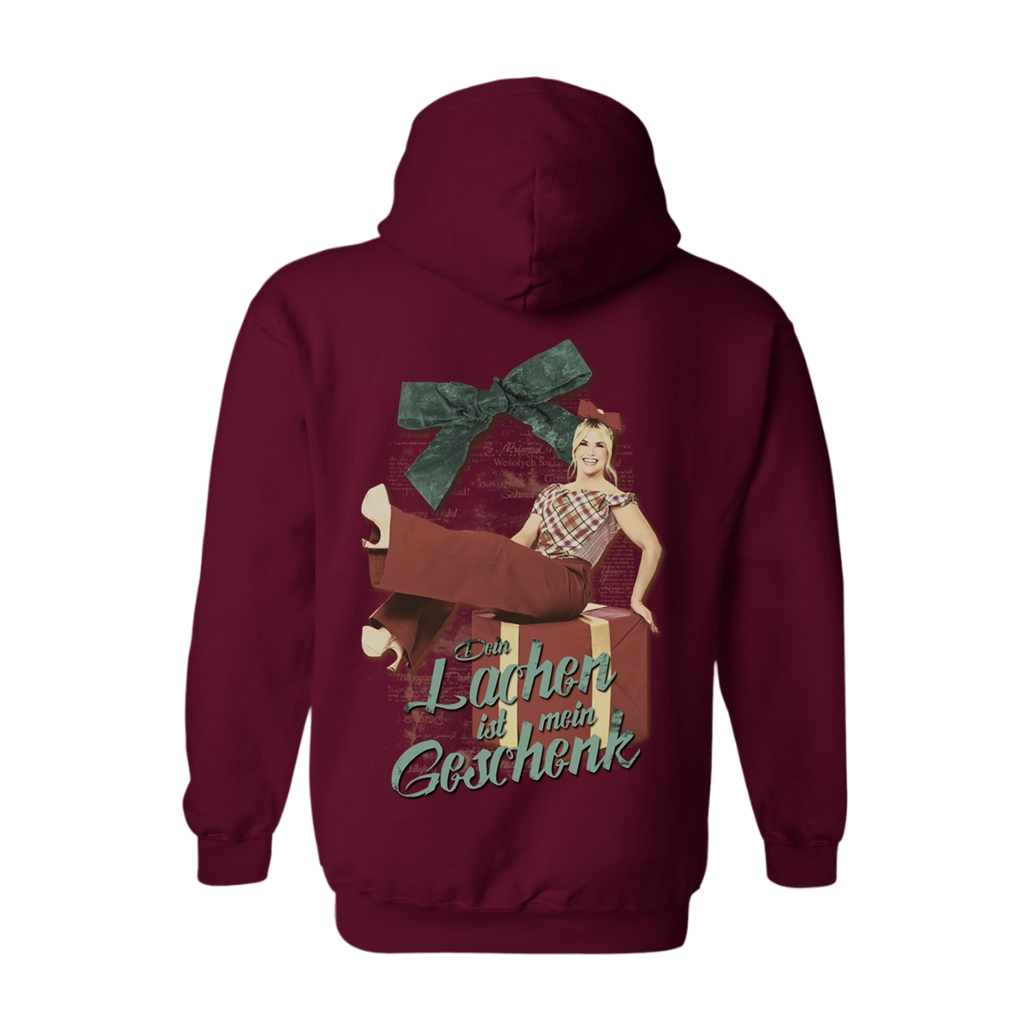 Hoodie „Dein Lachen ist mein Geschenk“ Maroon