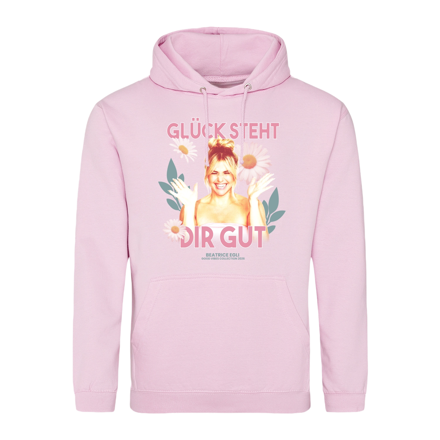 Hoodie "Glück steht dir gut" Baby Pink