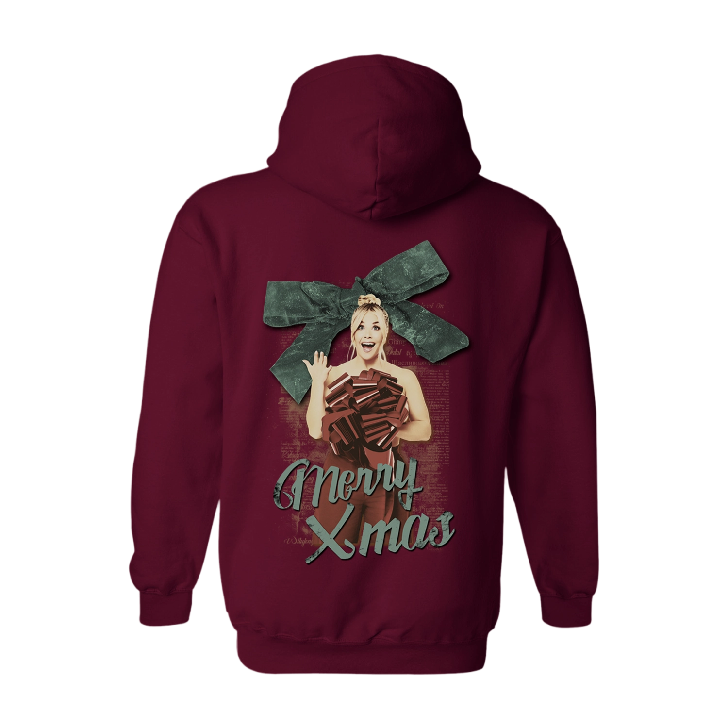 Hoodie „Merry X-Mas“ Maroon
