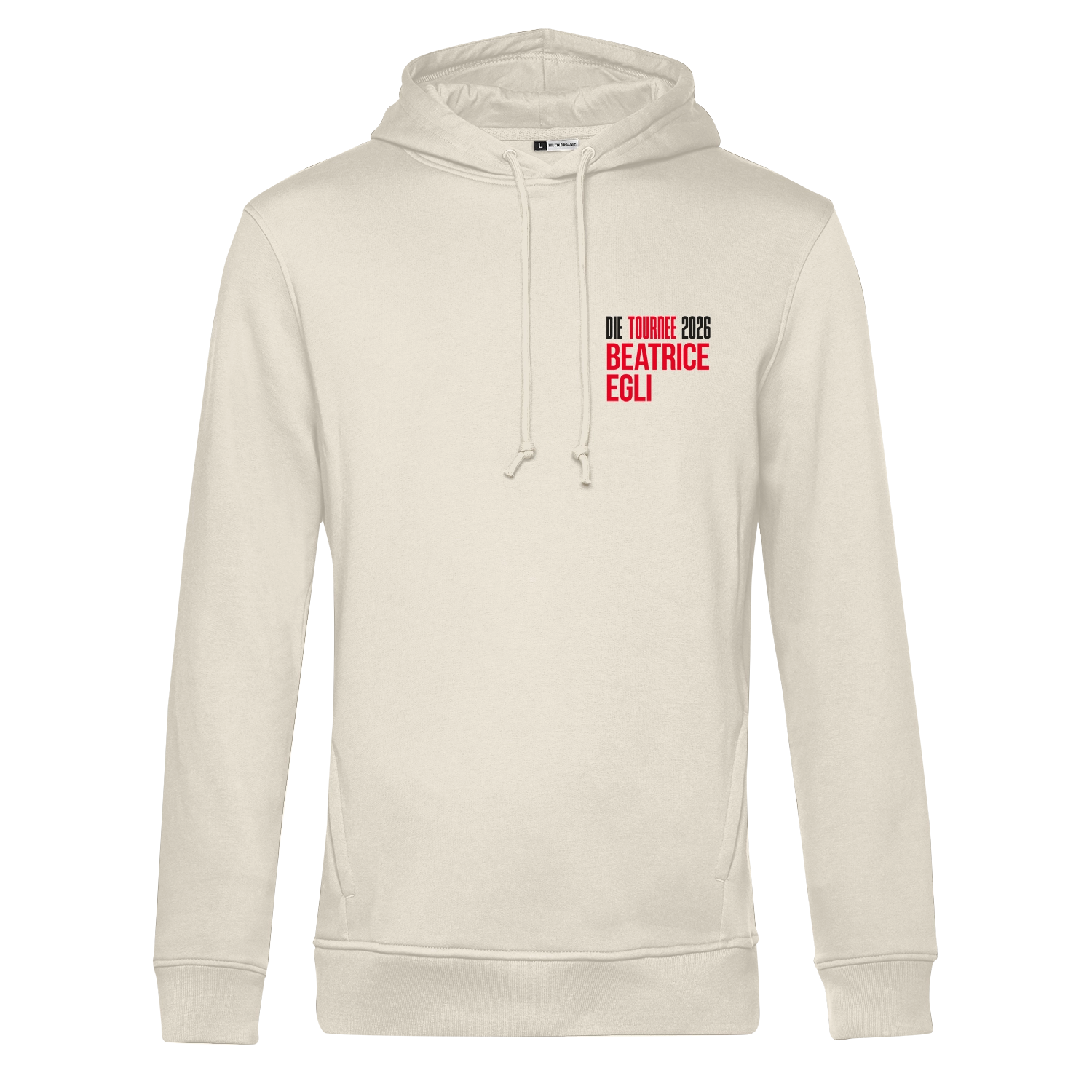 Hoodie  „Die Tournee 2026 – TANZEN LACHEN LEBEN“ in Altweiß