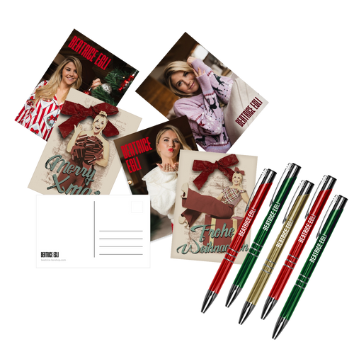 5 Postkarten & 5 Kugelschreiber im Set – Schreiben mit Herz